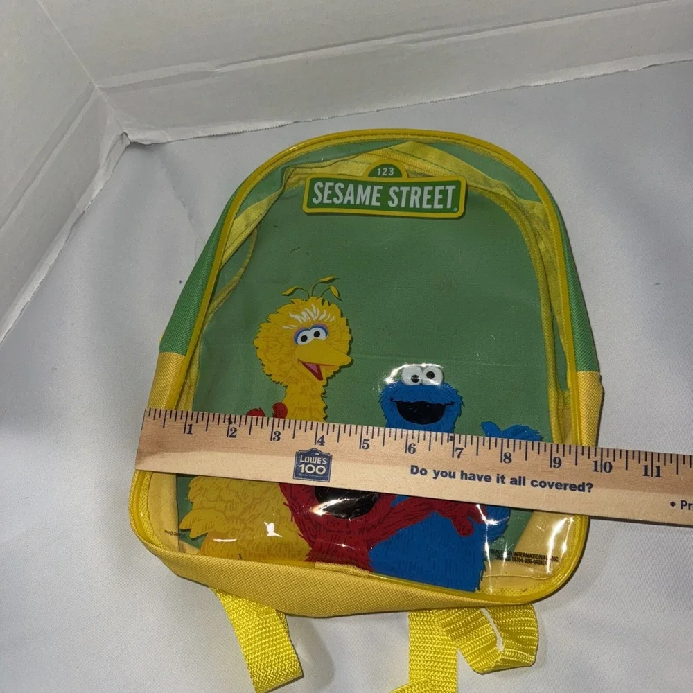 Sesame Street See Through Clear Book bag Backpack‎ Big Bird Cookie Monster